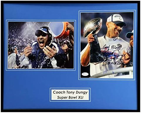 Antrenör Tony Dungy İmzalı Çerçeveli 16x20 Fotoğraf Seti JSA Colts Super Bowl XLI İmzalı NFL Fotoğrafları