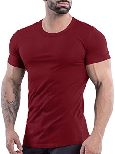Erkek Kas T Shirt Moda Kısa Kollu Tee Gömlek Üst Atletik Egzersiz Spor Gömlek