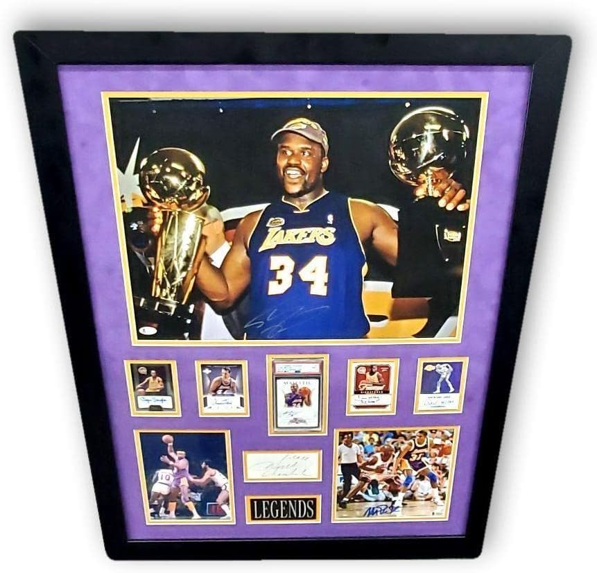 Shaquille o'neal Otomatik 16x20 Fotoğraf + 2012 Panini Kobe Bryant Chamberlain Çerçeveli-İmzalı NBA Fotoğrafları