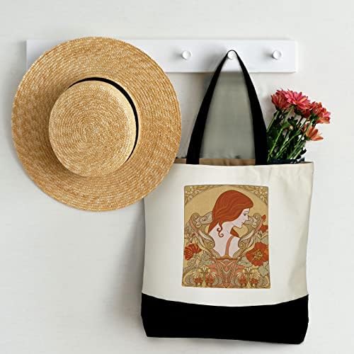 Amylove 2 Adet kanvas kadın çantası Estetik Vintage Okul Çantası Sanat kanvas çanta Sevimli Kozmetik Küçük Makyaj