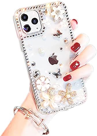 Parfüm Şişesi Durumda iPhone 11 Elmas Durumda Kadın için, 3D Glitter Sparkle Bling Durumda Lüks Parlak Kristal Rhinestone