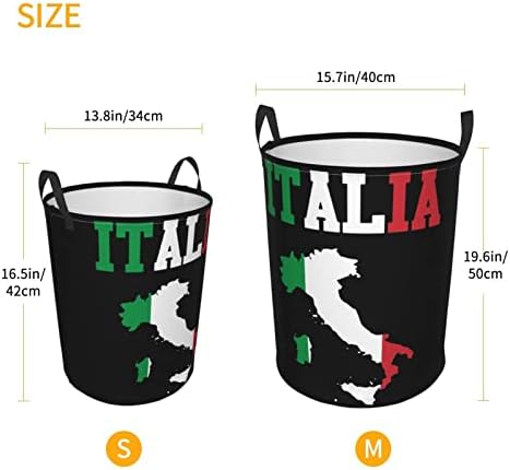 Bayrağı İtalyan Harita çamaşır sepeti Dairesel saklama sepetleri Katlanabilir Oyuncak Organizatör Yatak Odası Banyo