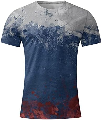 Yazlık gömlek Erkekler için Erkekler Bahar ve Yaz Bağımsızlık Günü Kutlama Rahat Vintage Erkek Pamuklu T Shirt Paketi