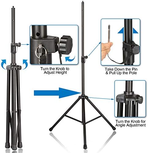 Mikrofon Standı, Ayarlanabilir ve Kaymaz Tripod Tabanlı AGPTEK Rüzgar Ekran Braketi Standı, Büyük Mikrofon izolasyon