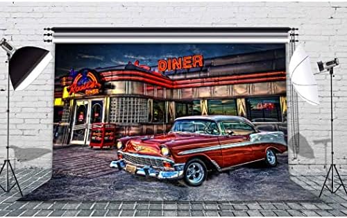 VIDMOT 50's Rock Roll Diner Zemin 1950s nostaljik araba Retro Nostalji Fotoğraf Arka Plan 9x6ft Fotoğraf Çekim Stüdyosu
