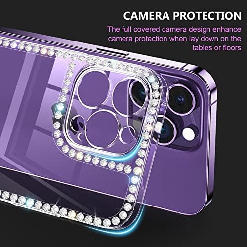 Bonıtec iPhone 14 Pro Max ile Uyumlu Bling Kılıf Kadınlar Kızlar için Sparkle 3D Glitter Kılıf Lüks Parlak Sevimli