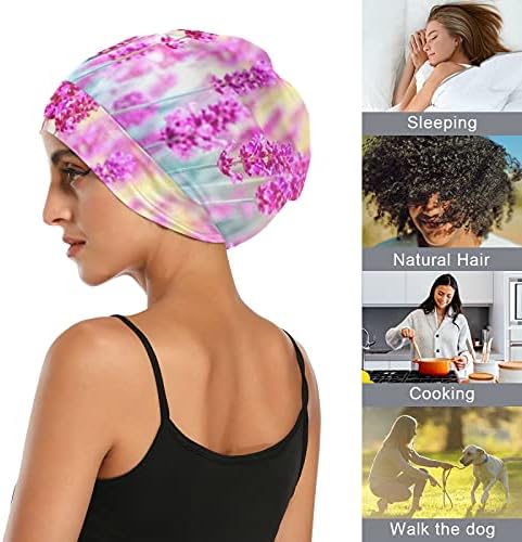 Bir Tohum İş Kap Uyku Şapka Bonnet Beanies Lavanta Çiçek Çiçek Kadınlar için Saç Şapkalar Gece Şal