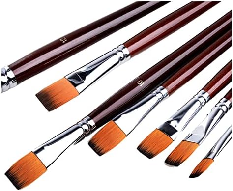 CZDYUF Iki Renkli Naylon Düz Tepe Yağ Kalem 12 Takım Fırçalar Sanat Suluboya Fırçaları Boya Fırçaları (Renk: A, Boyut: