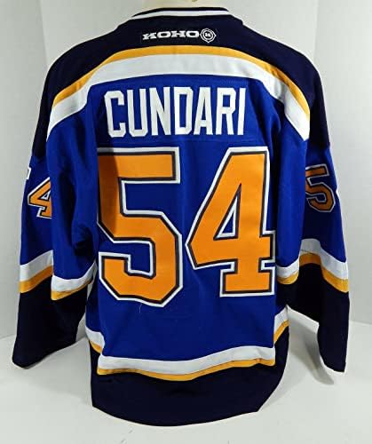 2000 St. Louis Blues Mark Cundari 54 Oyun Kullanılmış Mavi Forma Traverse City 195-Oyun Kullanılmış NHL Formaları