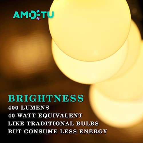 AMDTU E26 40 Watt Ampul Sıcak Beyaz 2700 K, G16. 5 Buzlu 40 W Küre Banyo Vanity ampuller LED, Vintage LED edison ampulleri