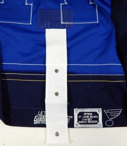 2000-01 St. Louis Blues Sebastien Bordeleau 71 Oyun Mavi Forma DP12144-Oyun Kullanılmış NHL Formaları