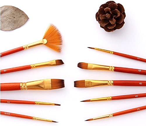 Boyama fırçası 10 Naylon Saç Boyalı Su Renk Kalem Kısa Çubuk Yağ Akrilik Boya Fırçası Profesyonel Sanat Çizim Aracı