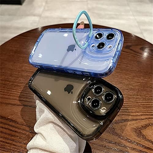 Ownest iPhone 14 Pro Kılıf ile Uyumlu Şeffaf Kickstand ile Yaratıcı Koruyucu Tasarım Kılıf için Kamera Tutucu ile