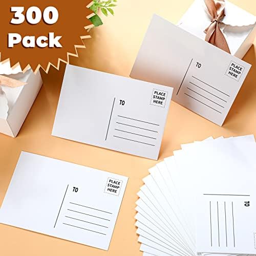 Sabary 300 Paket Posta için Boş Kartpostallar 4x6 Beyaz Postalanabilir Boş Posta Kartları Toplu Kağıt Çocuklar için