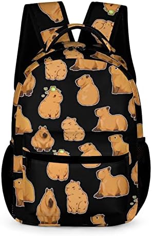 Ueshiramanu Capybara Sırt Çantası Hediye Çocuklar için Erkek Kız Polyester Moda okul çantası Baskı Seyahat Şık Dizüstü
