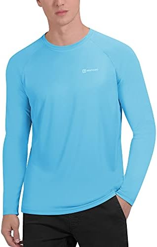 PRETCHIC erkek UPF 50 + UV Güneş Koruma Performansı Uzun Kollu Açık T Shirt