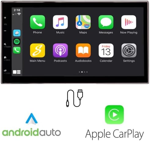 Dokunmatik Ekranlı Radyo, Apple CarPlay, Android Auto, Bluetooth, Arka Kamera Girişi, Gösterge Paneli Kiti, Kablo