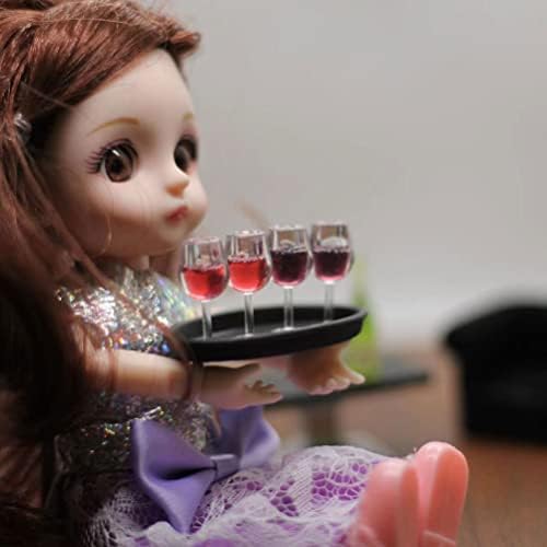 Alipis Minyatür kokteyl bardakları 1: 12 şarap bardakları Mini Kırmızı Şarap şampanya kadehi Bardak Içme su bardakları