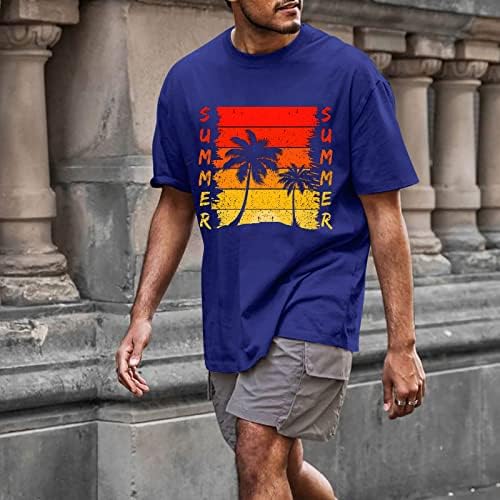 XXBR Erkek Yaz kısa kollu t-shirt Mektup Baskı Rahat Hawaii Tees Crewneck Plaj Üstleri Atletik spor T Shirt