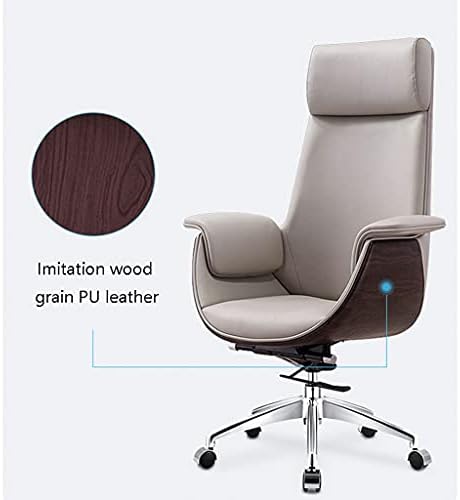 Ev ergonomik ofis koltuğu Kasnak Braketli Ofis Koltuğu,Kolçaklı Yüksek Sırtlı Deri Ayarlanabilir Masa Sandalye,Ofis,