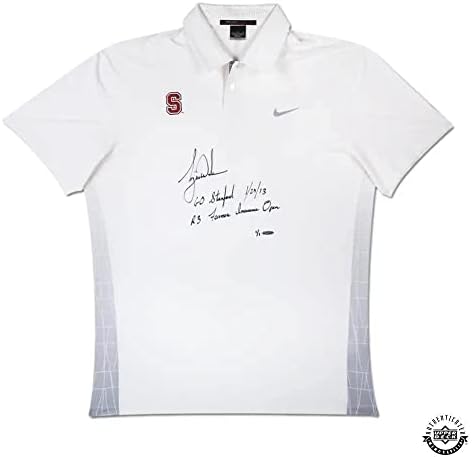 Tiger Woods İmzalı ve Yazılı 2013 Çiftçi Sigortası Açık 3. Tur Stanford Nike Polo - Üst Güverte-İmzalı Golf Gömlekleri