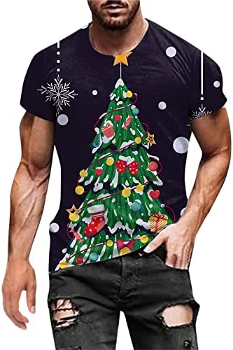 WOCACHİ Noel Erkek Asker kısa kollu tişörtler, Komik Noel Noel Baba Atletik Egzersiz Gömme Grafik Tee Tops