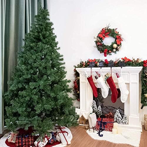 6.8 FT Yapay Noel Ağacı, Premium Ladin Menteşeli Noel Ağacı W Katlanır Metal Standı, 800 Şube İpuçları Yemyeşil Görünümlü