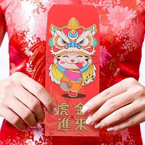 Cabilock Kırmızı Çantalar 2022 Çin Yeni Yılı Kırmızı Zarflar 12 ADET Yıl Hong Bao İyi Şanslı Para Hediye Zarfları