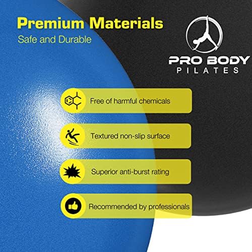 Pompalı ProBody Pilates Mini Egzersiz Topu-Stabilite, Barre, Pilates, Yoga, Denge, Çekirdek Eğitimi, Germe ve Egzersiz