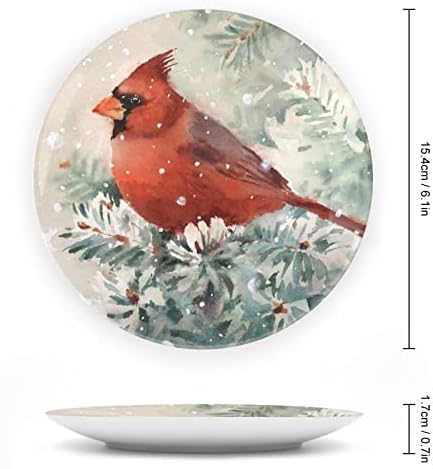 Kış Kardinal Kuş Seramik Dekoratif Tabak Ekran Standı ile Asılı Özelleştirilmiş Yıldönümü Düğün Şenlikli Hediyeler
