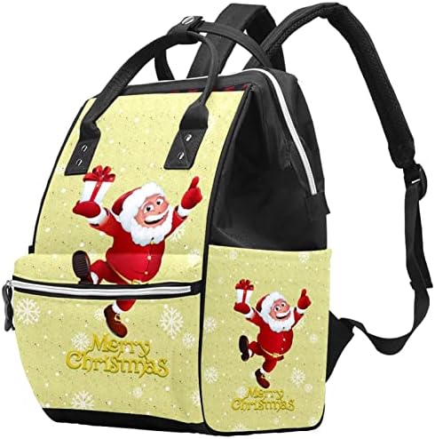 GUEROTKR Seyahat sırt çantası, Bebek bezi çantası sırt çantası, Bebek bezi sırt çantası, Kar ekose Noel Baba