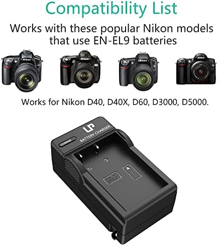 EN-EL9 pil şarj cihazı, LP EN el9a Şarj Cihazı ile Uyumlu Nikon EN-EL9 EN EL9a Pil, Nikon D40, D40X, D60, D3000, D5000
