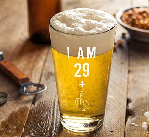 29 + Bir Orta Parmak 30th Doğum Günü Hediyeleri Erkekler Kadınlar için bira bardağı-Komik 30 Yaşındaki Hediyeler-16