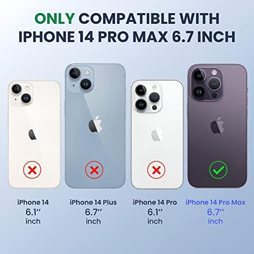 iPhone 14 Pro Max Kılıf için Caka, Kart Tutucu ve Ekran Koruyucu ile iPhone 14 Pro Max Cüzdan Kılıf, Kamera Kapağı