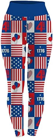 Amerikan Bayrağı Vatansever Legging kadın Karın Kontrol ABD Bayrağı İnce kalem pantolon Egzersiz Egzersiz Sıkıştırma