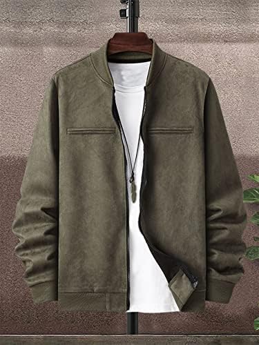 Erkekler için Ceketler Erkek Ceketleri Erkek Fermuarlı Bomber Ceket Tişörtsüz Ceket (Renk: Ordu Yeşili, Boyut: Küçük)