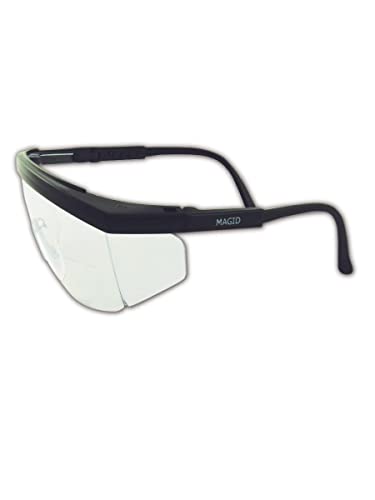 MAGİD Y30BKA Taş Safir Koruyucu Gözlük, Amber Lens ve Siyah Çerçeve (Bir Çift)