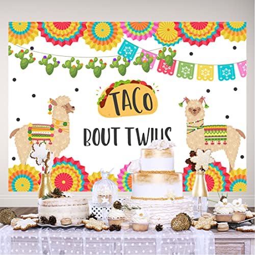 Lofaris Taco Bout Twins Zemin Meksika Fiesta Bebek Duş Cinsiyet Reveal Süslemeleri Nötr Kaktüs Lama Renkli Bayraklar