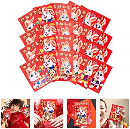 PRETYZOOM Zarf Kırmızı Paket 60 adet Kırmızı Zarflar 2023 Çin Hong Bao Şanslı Para Zarfları Kırmızı Paketler 2023