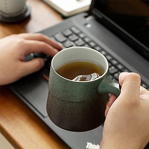 Ameolela Porselen çay bardağı Demlik, 13.5 Ons Seramik Kahve Kupa Çay Fincanı kapaklı ve Ahşap Saplı Demleme için