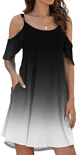 Soğuk tek omuzlu elbise Kadınlar için Yaz Moda Rahat Spagetti Kayışı Sundress Plaj Elbise Gevşek askı elbise Cepler