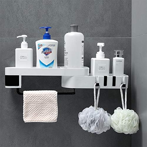 Köşe duş rafı Banyo duş şampuanı Raf Tutucu Mutfak Tırnaksız Depolama Raf Organizatör Duvara Monte Raf (Siyah)