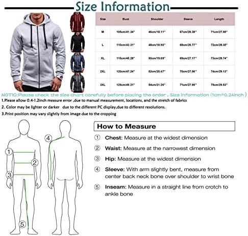 SAXIGOL Hoodies Erkekler İçin Zip Up, Uzun Kollu Slim Fit Fermuar Hoodies Tişörtü, Rahat İnce Ceketler Coats Dış Giyim