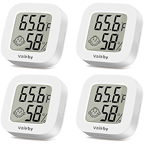 Vaıkby Kapalı Termometre 4 Paketi, nem ölçer Metre Dijital Higrometre oda termometresi için Ev, Yüksekliği Doğru Sıcaklık