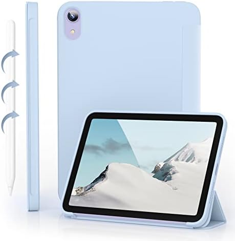 JKSML iPad kılıfı Mini 6 (8.3 İnç, 2021), Destek Kalem 2 Şarj, Otomatik Uyandırma / Uyku Fonksiyonu, Üç Katlı Braket,