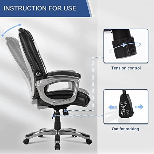 ZUNMOS Ev Ofis Yönetici Yüksek Geri Ergonomik Masa Yüksekliği Yönetsel fırdöndü Sandalye Ayarlanabilir Bel Desteği
