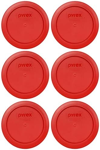 Pyrex 7200-PC 2 Su Bardağı Haşhaş Kırmızı Yuvarlak Plastik Gıda Saklama Kapağı, ABD'de üretilmiştir