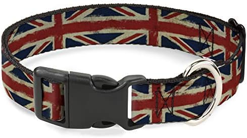 Toka-Aşağı Kedi Yaka Ayrılıkçı Birleşik Krallık Bayrakları Sıkıntılı Boyama 9 ila 15 İnç 0.5 İnç Genişliğinde