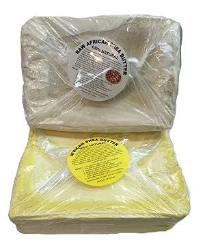 HERBOGANİK Saf Ham Afrika Shea yağı (5 lbs) Organik Beyaz Fildişi Premium %100 % Doğal Rafine Edilmemiş Gana Cilt