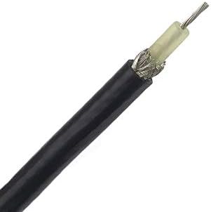 RG-58C/U Koaksiyel Kablo, Tek Korumalı, Siyah PVC Kılıflı (Kirletici Olmayan) 0,195 Çaplı Koaksiyel, 2 ft Uzunluk